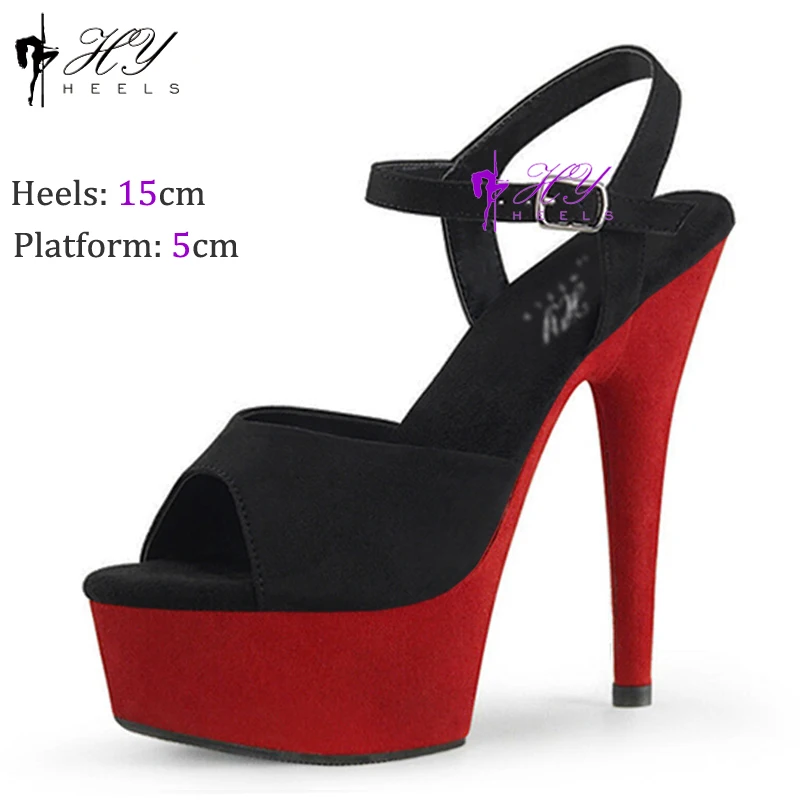 Nightclub Suede Platforms Super High Heel 20CM Pole Dance Shoes Sexy Stripper Heels Striptease Summer Stiletto Women Sandals