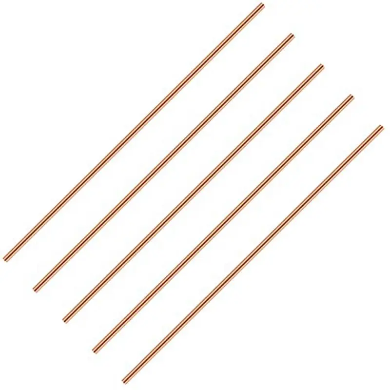 ABJS Pure Copper Round Rod 11.8 Inch Length Bare Copper Metal Rod Solid Copper Rod Lathe Bar Stock (5 Pcs, 3 mm Dia)