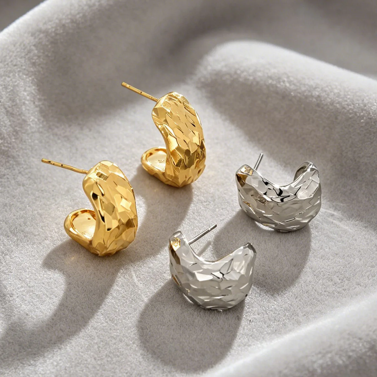 Irregular super flash stud earrings versatile daily light luxury exquisite earrings earrings women