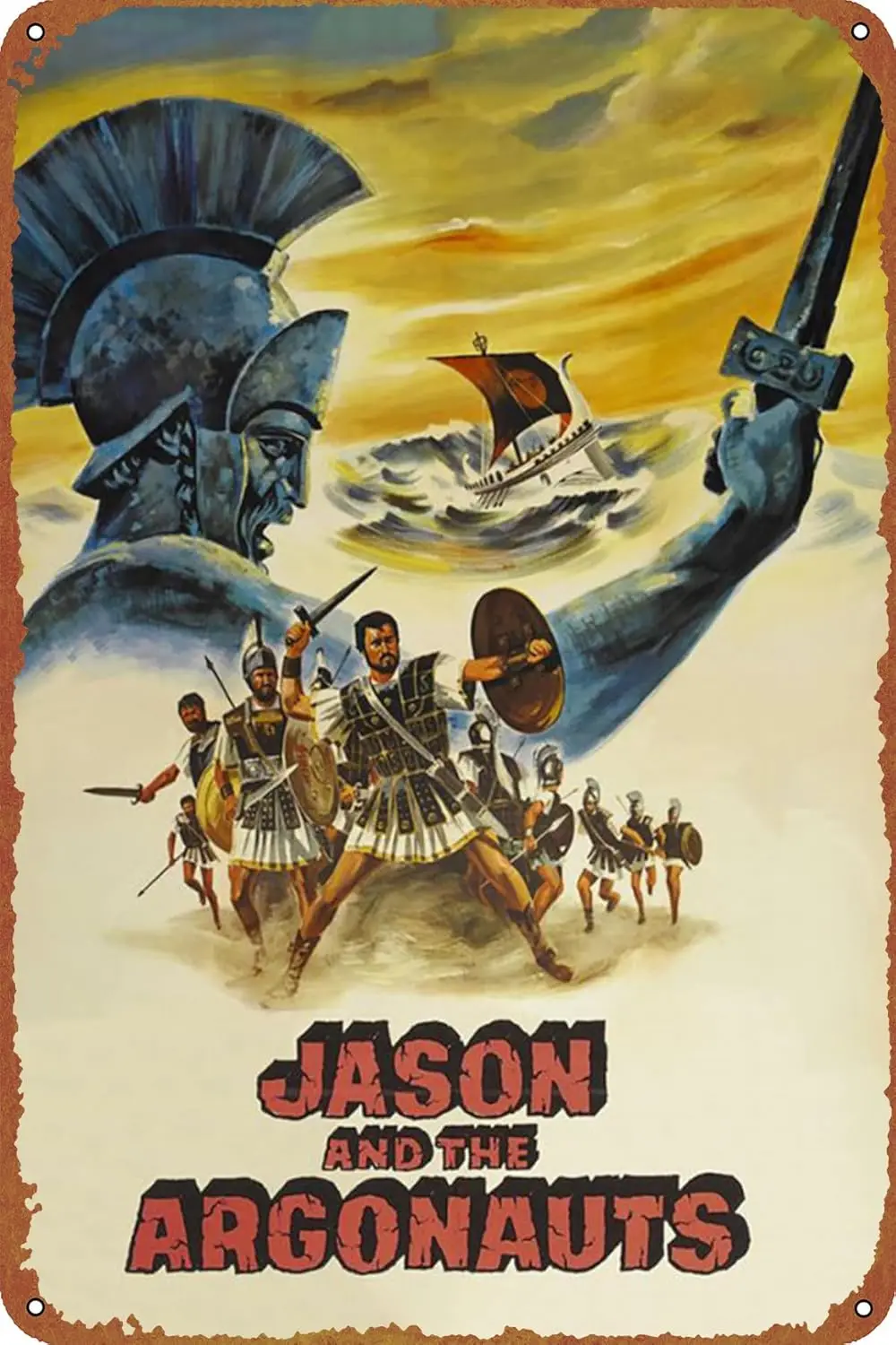 Jason and the Argonauts Movie Poster Retro Vintage Funny Metal tin Sign Outdoor Kitchen Decor Bar Pub Club Cafe Home Indoor Home