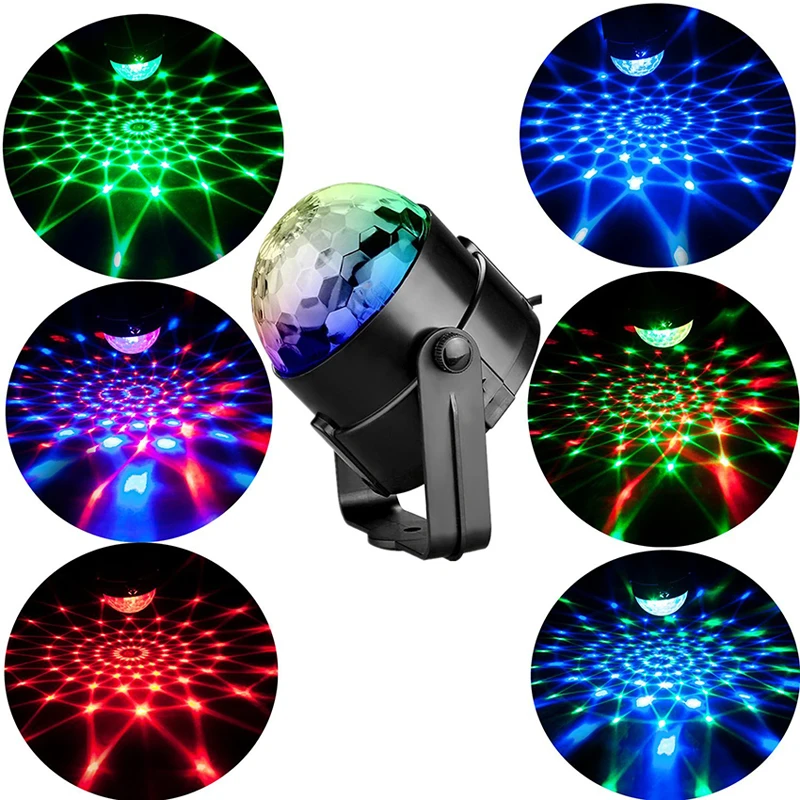 RGB Strobe Stage Night Light for Home KTV Party Club Bar Dance Christmas Gift Lighting Effect Sound-activated Disco Ball Lamp