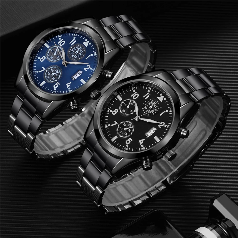 Quartz Wristwatch Men's Watches Classic Calendar Mens Business Steel Watch Relogio Masculino Popular Saati  Relogio Masculino