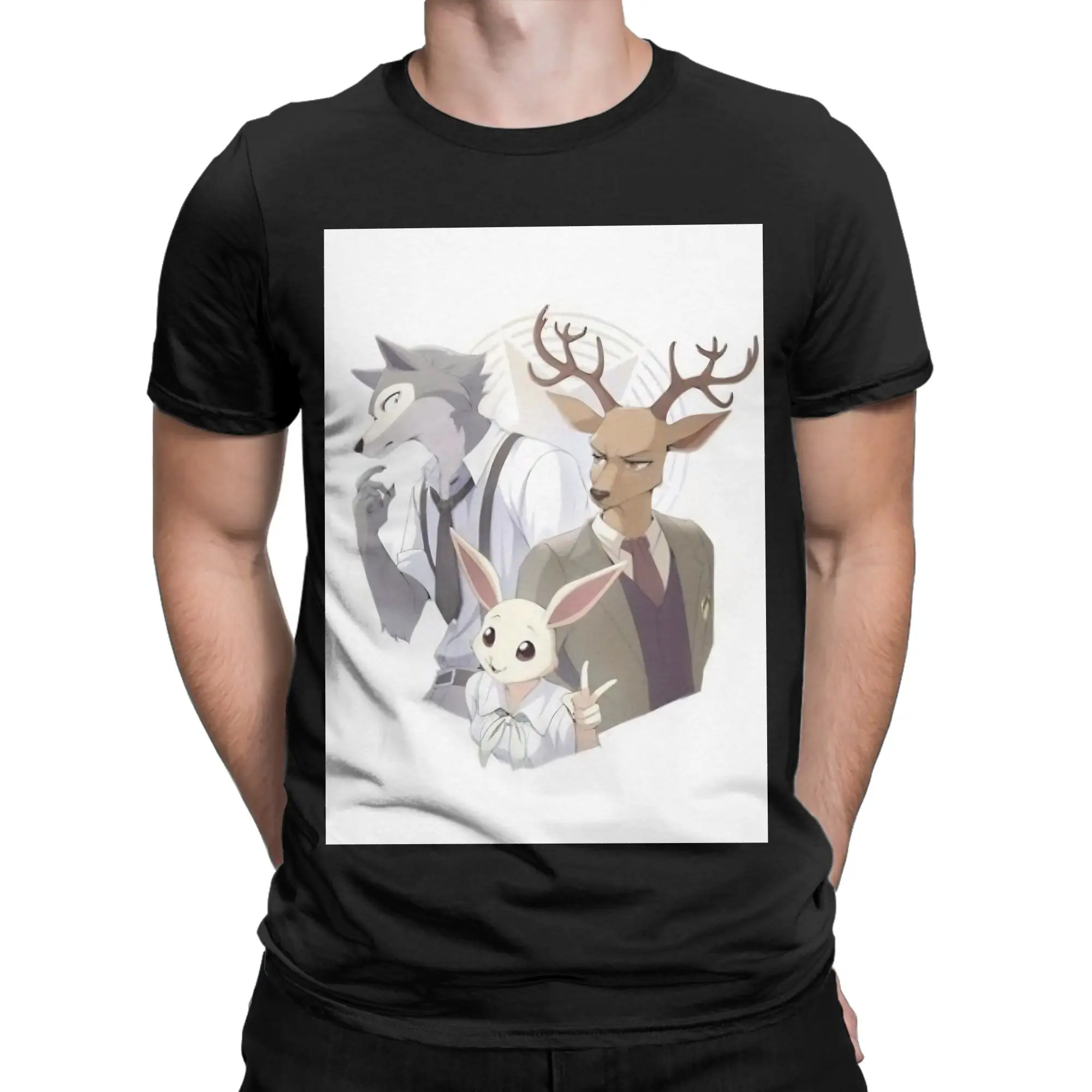 BEASTARS the three Oversized Shirt Funny 100% Cotton T-Shirt BEASTARS Final Season Part Tees Tops For Men