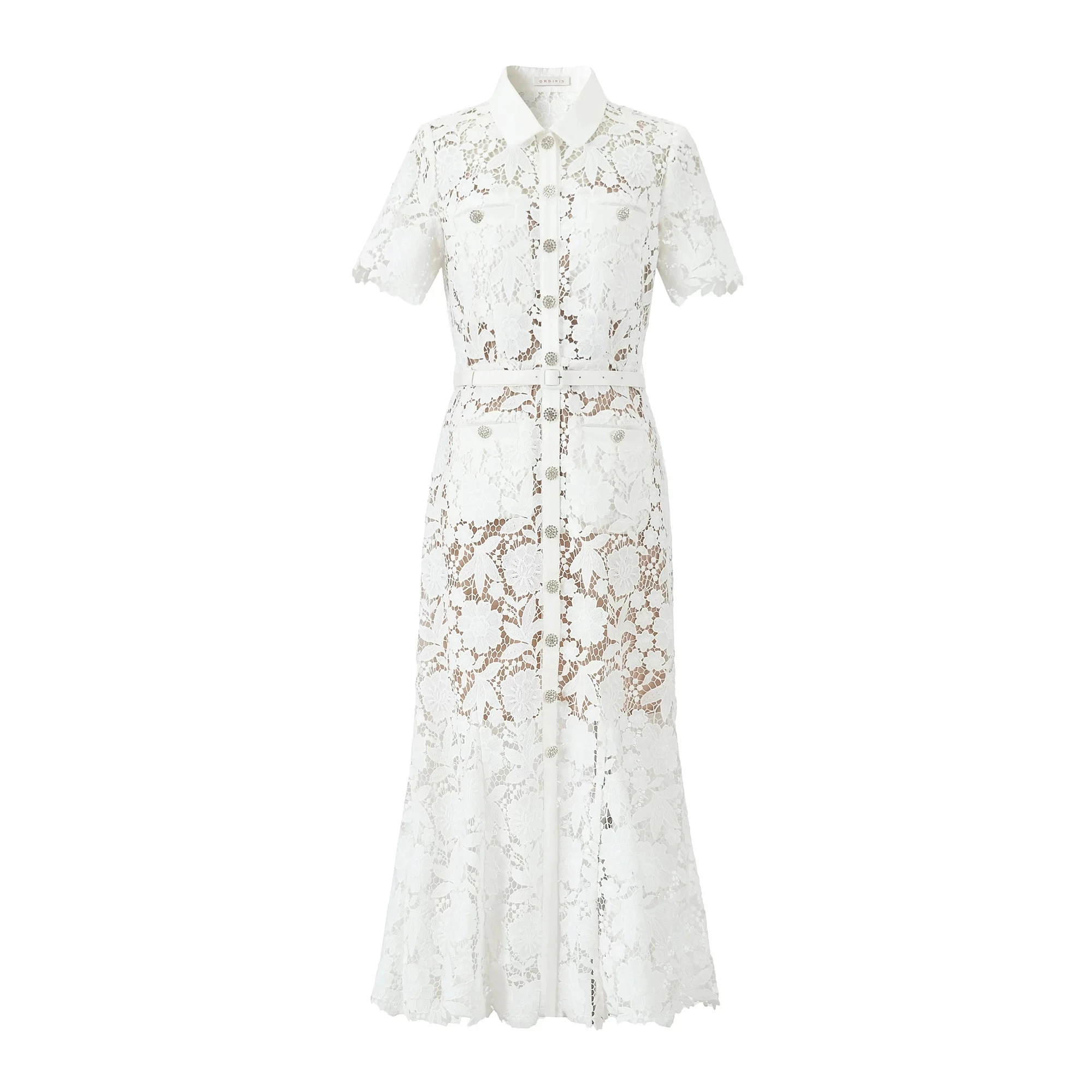 

White Lace Mermaid Dress Women Elegant Short Sleeve High Waist Evening Gown Sexy Slim Fit Slit Bodycon Dress For Wedding Prom