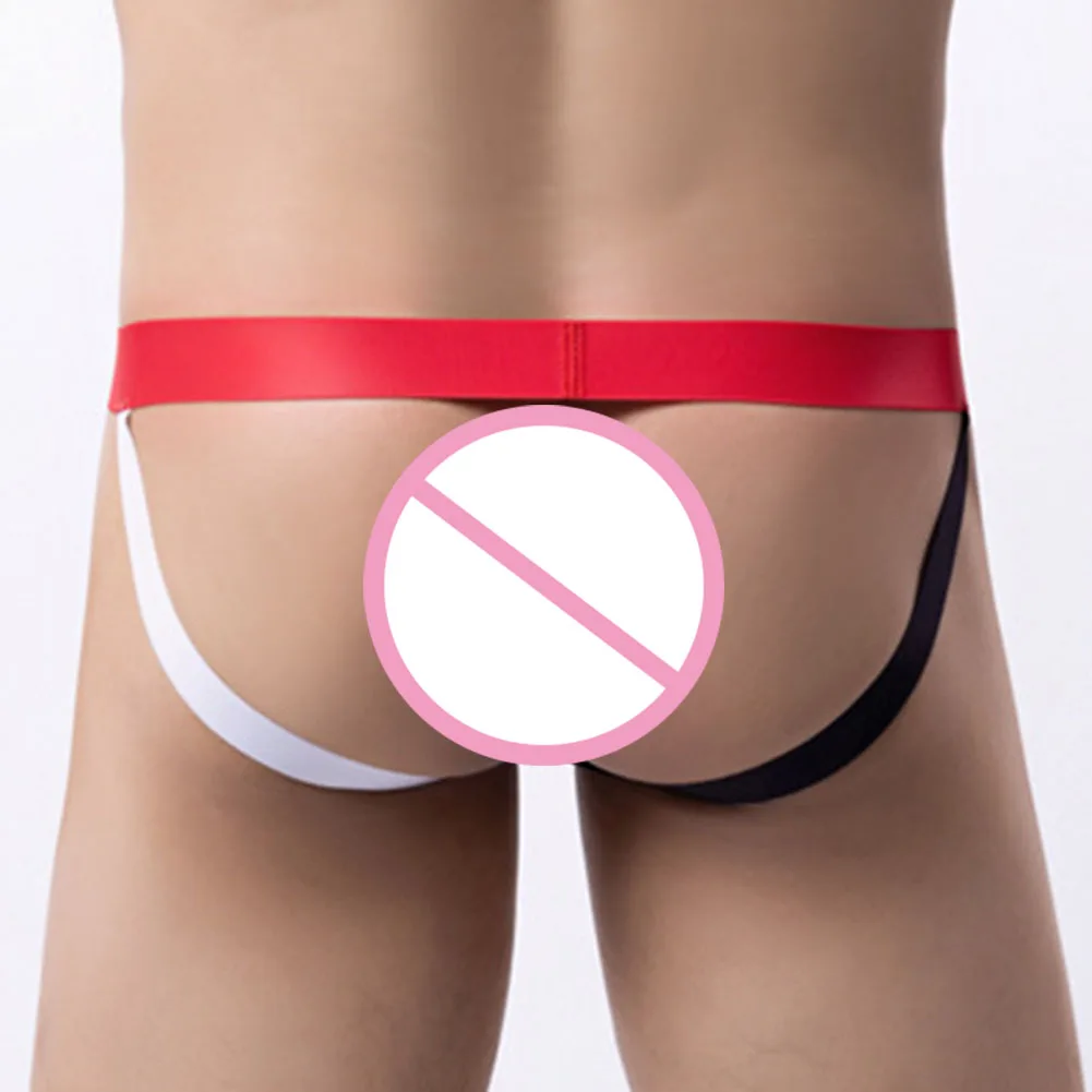 ملابس داخلية مثيرة للرجال بدون ظهر مفتوحة من الخلف على شكل حرف G سراويل داخلية بحزام رياضي ثونج بيني حقيبة كبيرة منتفخة سراويل داخلية للمثليين #4