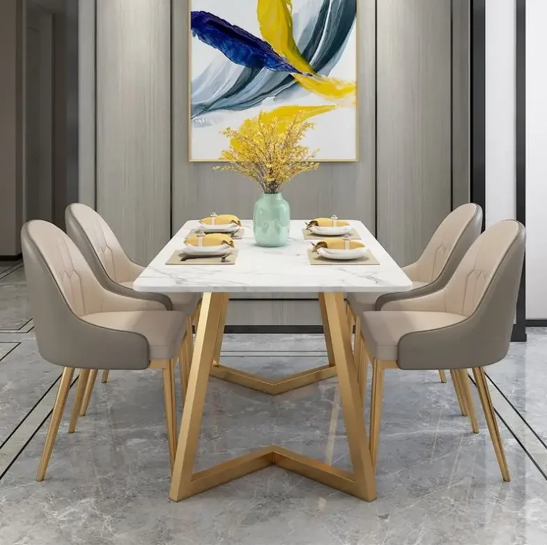 

ABCNordic Marble Dining Table Small Apartment Light Luxury Modern Home Rectangular