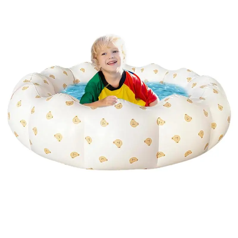 

Toddler Pool Foldable Pool For Babies Portable Kids Inflatable Tub With Flower Shape Small Dip PVC Pool For Backyard Indoor