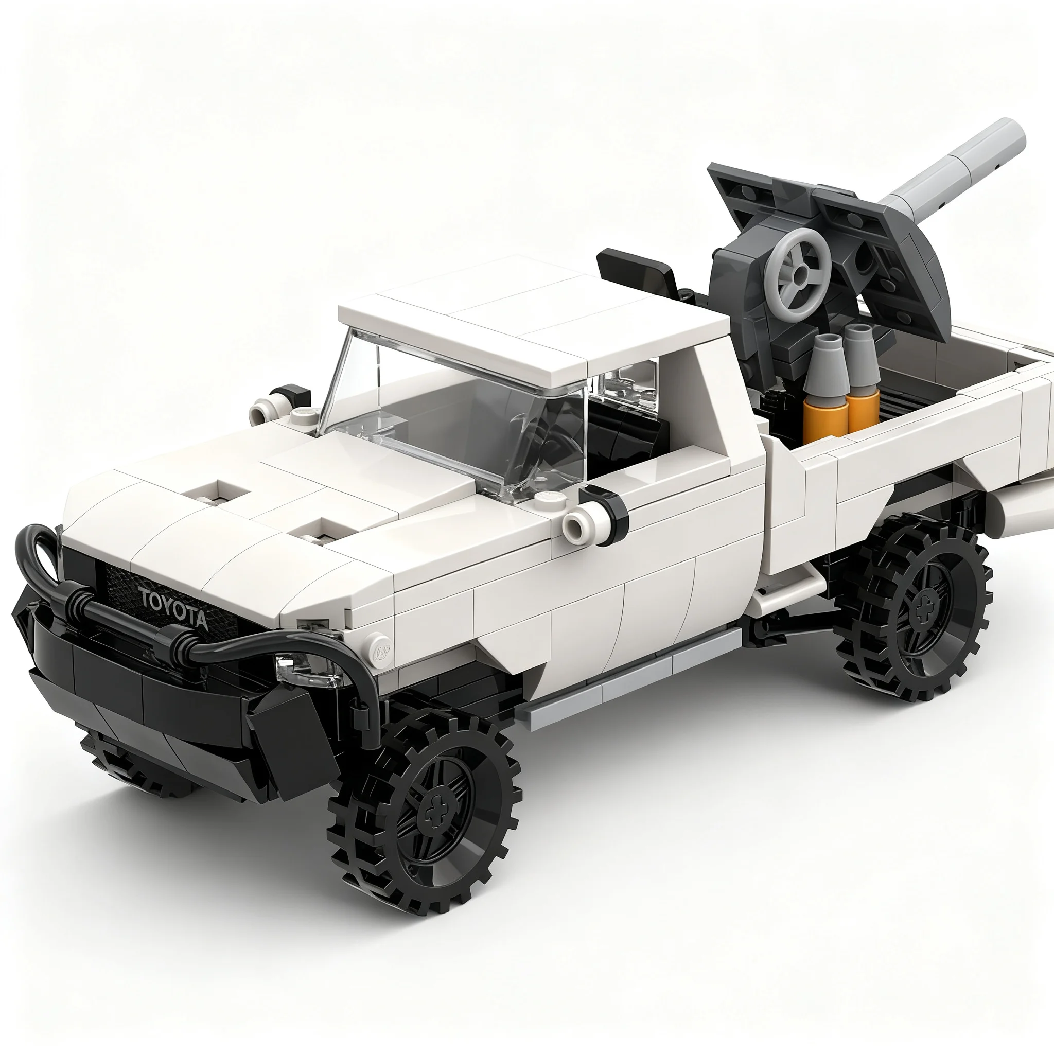 428pcs MOC city Champions Toyotaes land crusier with gun turret Model Christmas Gift Creative Assembly Home DIY