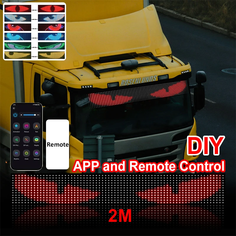 

Flexible LED Matrix Panel with APP Remote Control Text DIY Lighting Dimmable RGB Display Holiday Windshield Decor Display