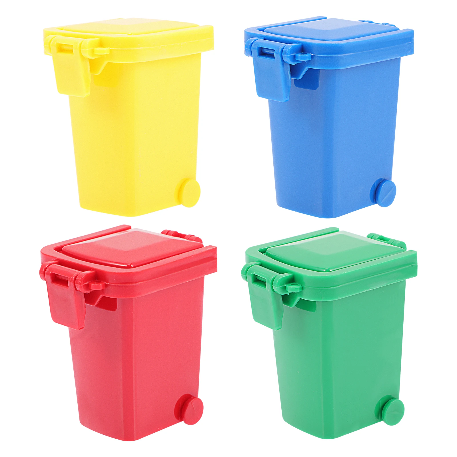 

4 Pcs Toy Garbage Bins Small Can Trash Cans Children Classification Mini