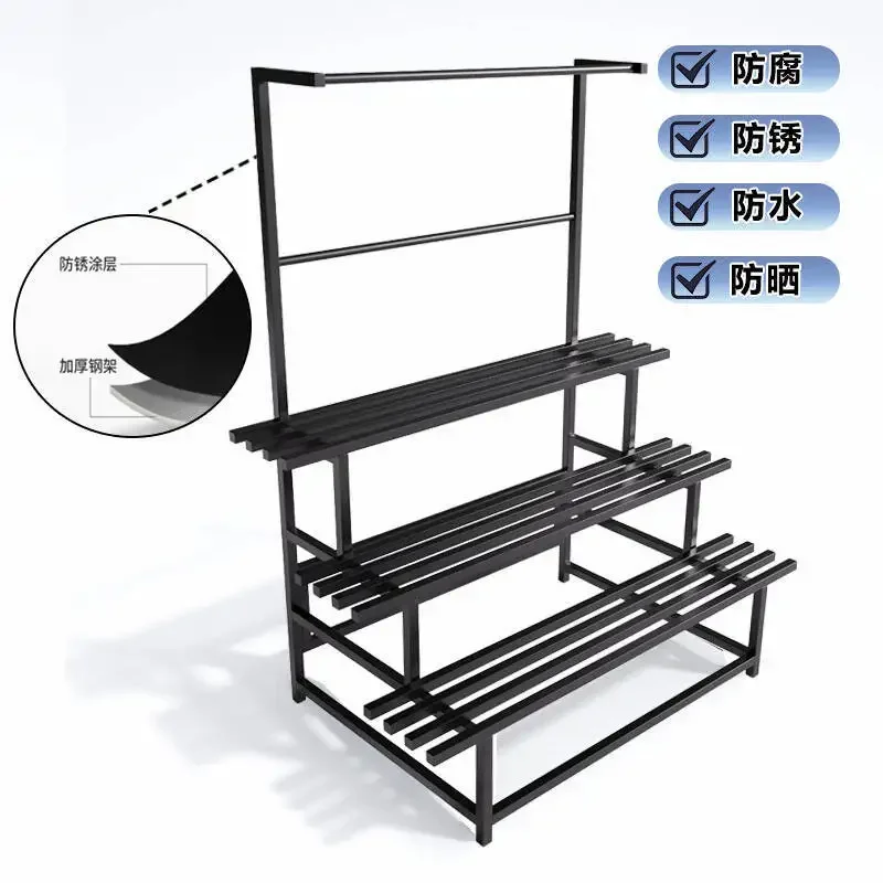 Balcony flower rack, wrought iron ladder floor type, multi-layer succulent living room storage, outdoor decorative flower pot