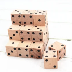Dados de ángulo recto cuadrados de madera, juego de dados de haya, 20x20mm, 10 unidades por juego