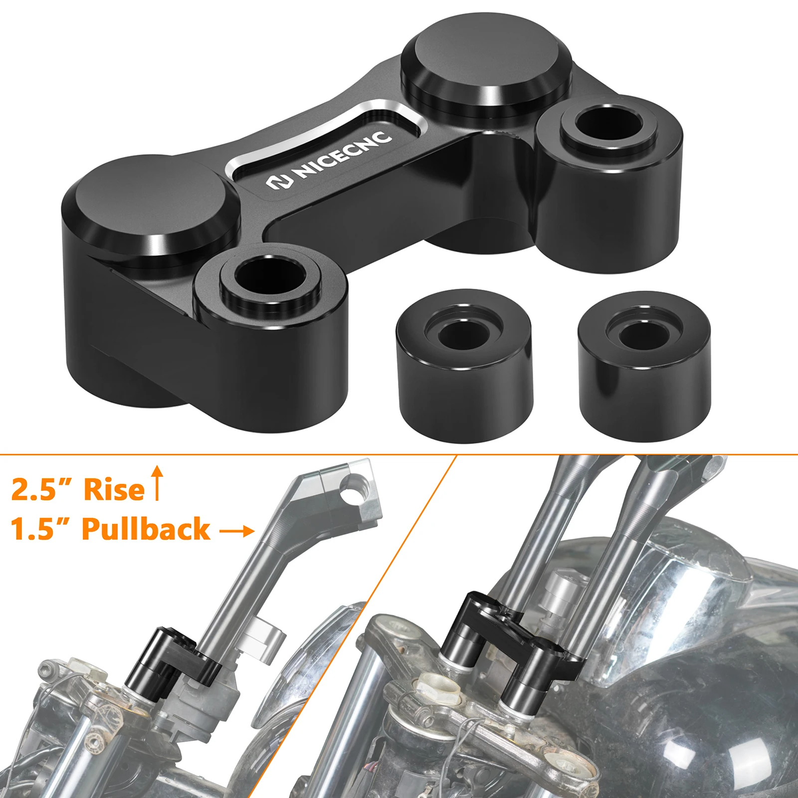 

Motorcycle Handlebar Riser Pullback Relocation Bracket for Harley Street Bob FXBBS 114 2021-2024 Street Bob FXBB 107 2018-2020