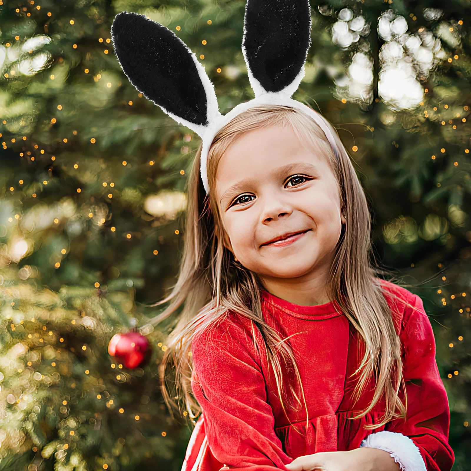 

3pcs Adult Cartoon Costume Suit Rabbit Ears Headband Bow Tie Tail Set Performance Props for Cosplay Party (Black)