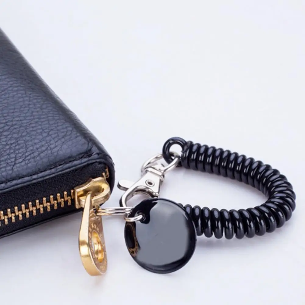 Anti-loss Keychain Spring Spiral Rope Key Chain Retractable Anti-Lost Phone Cord with Metal Carabiner Holder Straps Keyring