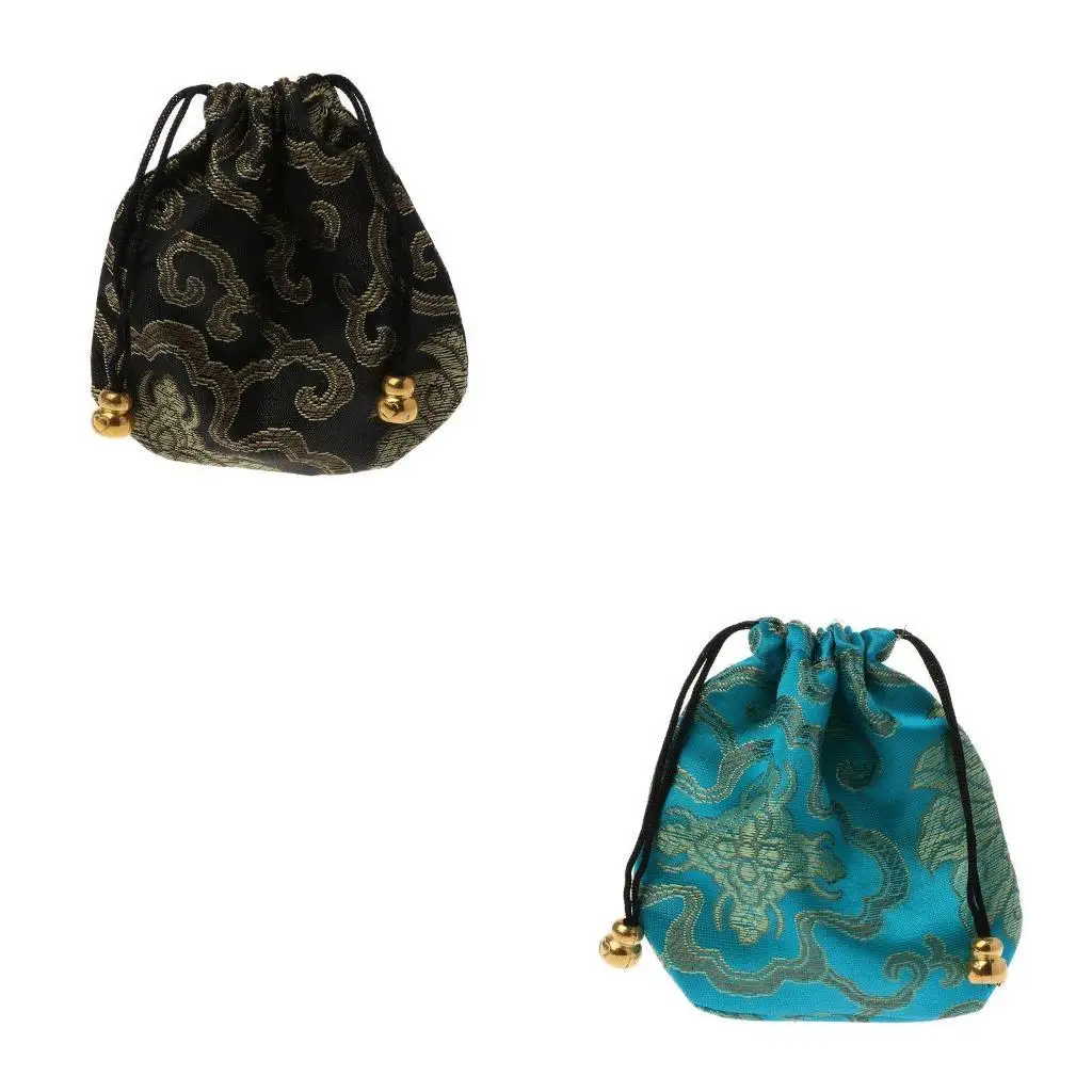 

9HJK Традиционные шелковые дорожные мешочки Классическая китайская вышиваемая ювелирная сумка организатор ювелирные сумки для