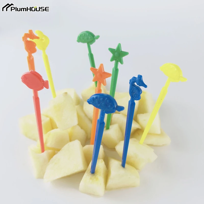 20pcs/set Cute Animals Fruit Forks Kids Snack Dessert Decoration Forks Toothpicks Lunch Salad Decoration Accessories Cake Picks