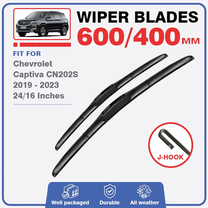 Front Wiper Blades Set For Chevrolet Captiva CN202S 2019 - 2023 Windshield Brushes Windscreen Window Refill 2020 2021 2022 Motor