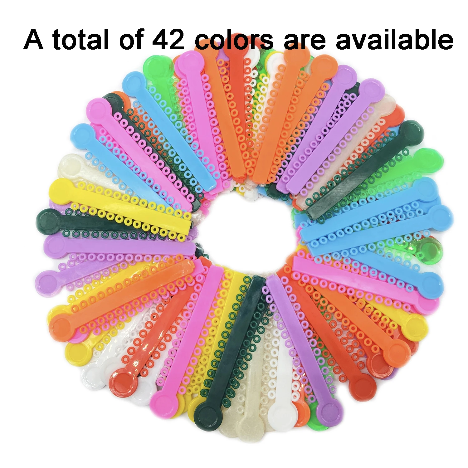 TOMENTY Dental Orthodontic Elastic Ligature Ties  1040pcs/40 Sticks Colorful Bands for Brackets Braces Orthodontics Treatment