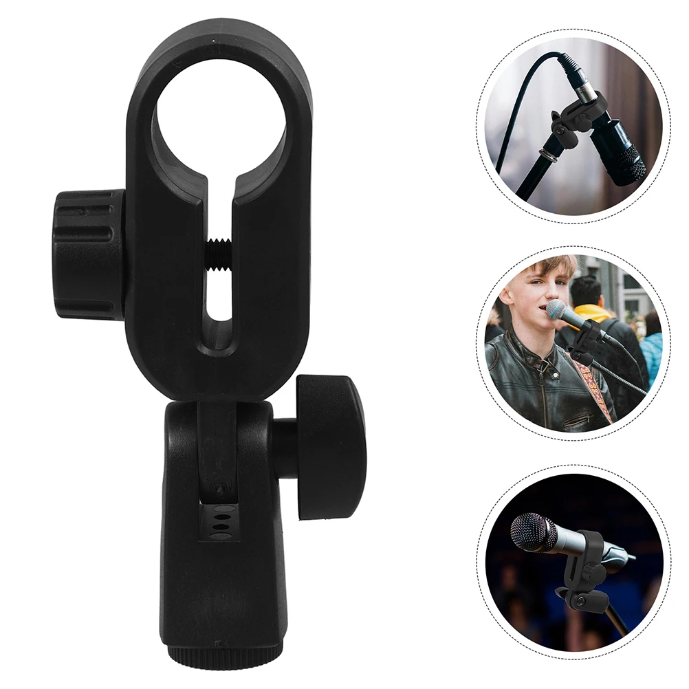 

2pcs Mic Stand Clips Microphone Holders Strong Durable Plastic Mic Holder Clamp For Handheld Microphones Replacement Ktv Concert