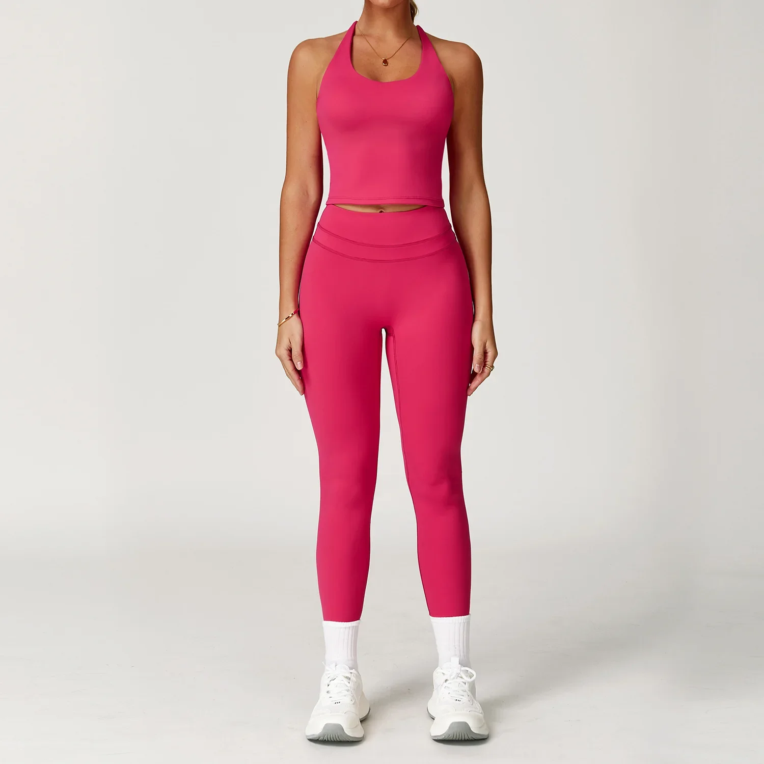 2ピースヨガセット レディース ジムセット ワークアウト服 ハイウエストレギンス ヨガショーツ スポーツブラトップ フィットネススーツ アスレチックウェア