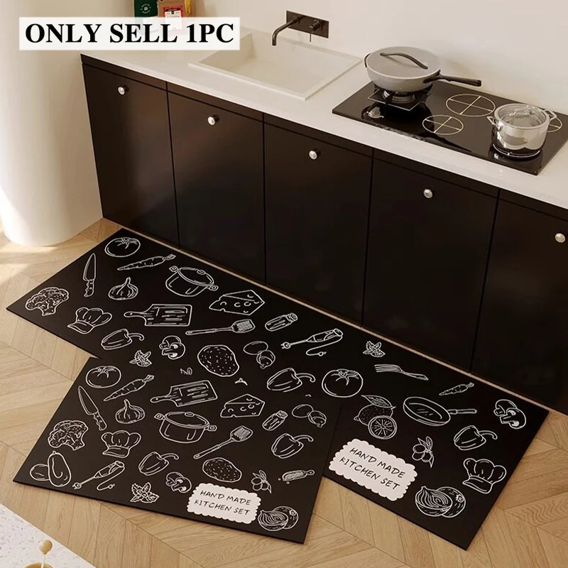 Kitchen Carpet Super Absorbent Non-slip Floor Mat Modern Style Vegetable Pattern Carpets Home Decoration Rug Alfombras De Cocina