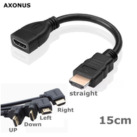 HDMI-compatible Cable M/F HDTV Male to Female 90 Degree Right Angled 1.4v HD Extended Cable for HD TV LCD Laptop PS3 Projector