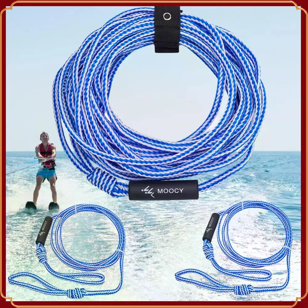 

Буксирный трос для лодки, портативный буксирный трос для водных лыж, регулируемая длина, устойчивый к ультрафиолетовому излучению, с держателем веревки, аксессуары для серфинга, водных видов спорта