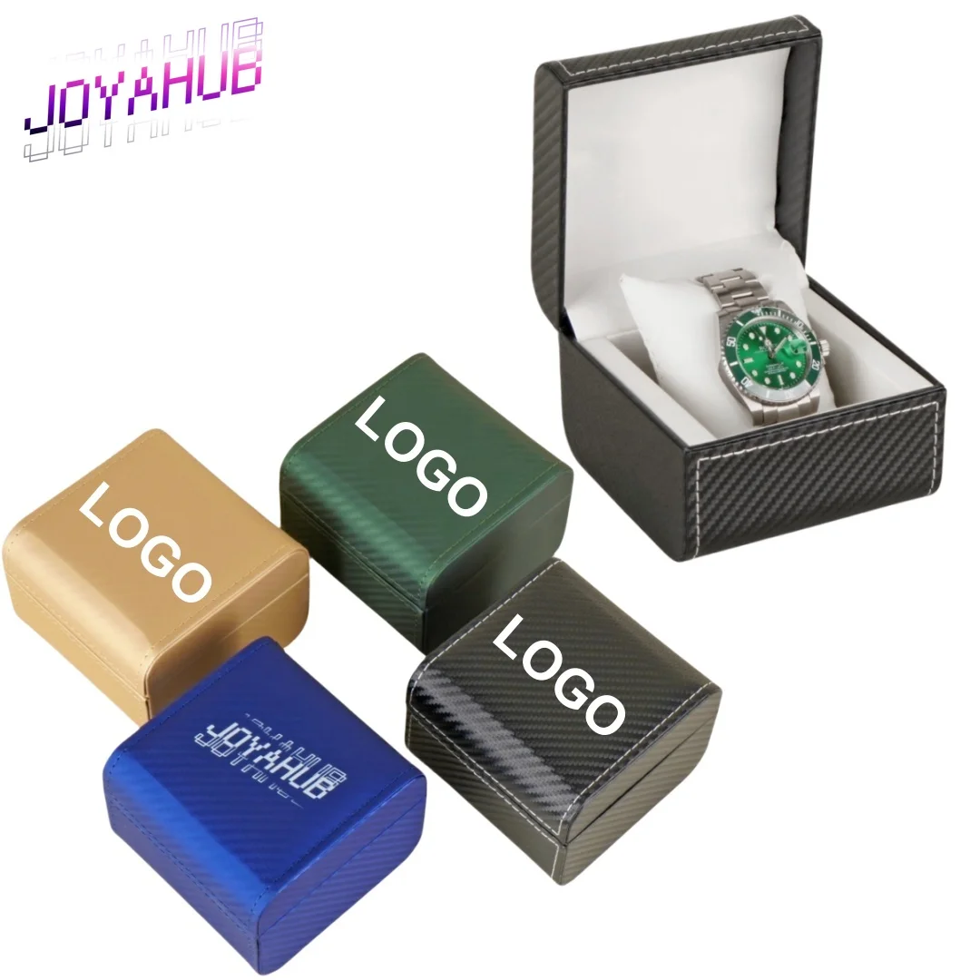 

Personalized Custom Logo Portable PU Leather Large Watches Pillow Box Watchs Bracelet Storage Packaging Box Watch Case OEM