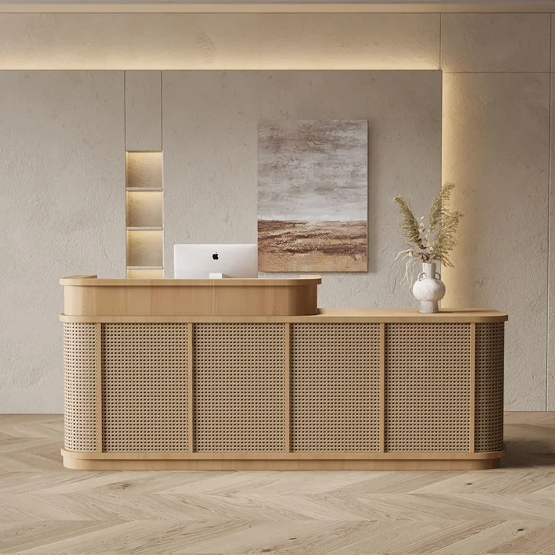 Simple Nordic Bar Shop Counter Cabinet Modern Elegant Delicacy Reception Desks Checkout Luxury Mostrador Commercial Furniture