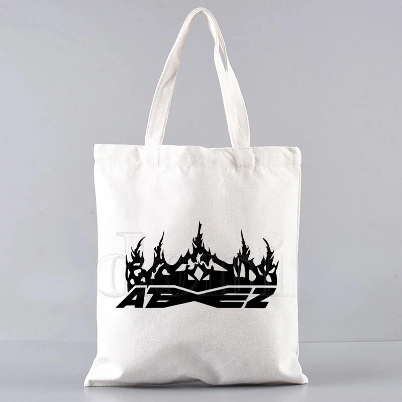 Ateez K Pop Tote Bags per le donne borsa per la spesa Harajuku di grande capacitร borsa a tracolla per donna Hip-hop Cartoon Bolsos Drop Shipping