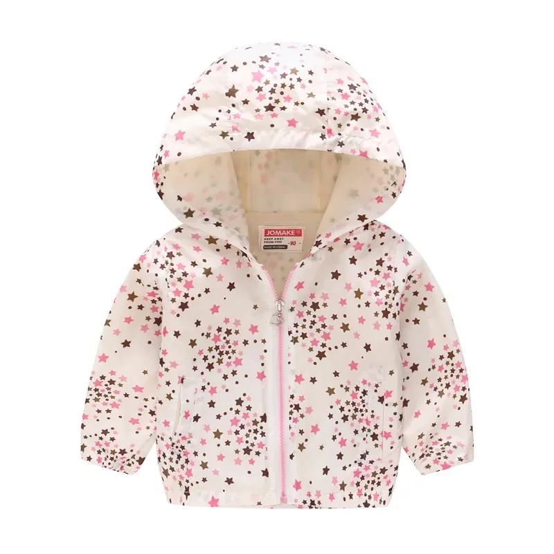 Baby Boy Clothes Girls Jackets Children\'s Clothing Hooded Zipper Windbreaker Fashion Print Coats Infant Waterproof Hoodies Coat