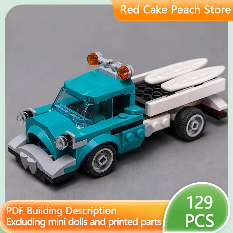 

City Car Model MOC Building Bricks Flatbed Transport Truck Modular Technology Children Holiday Gifts Assemble Toys Suit