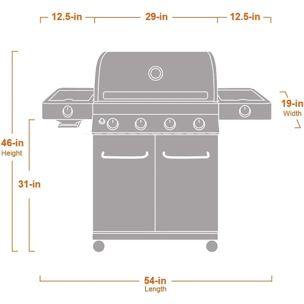 Built in Thermometer Portable Barbecue Utensils Stainless Steel Barbecue Grill Large and LED Controls BBQ Grill