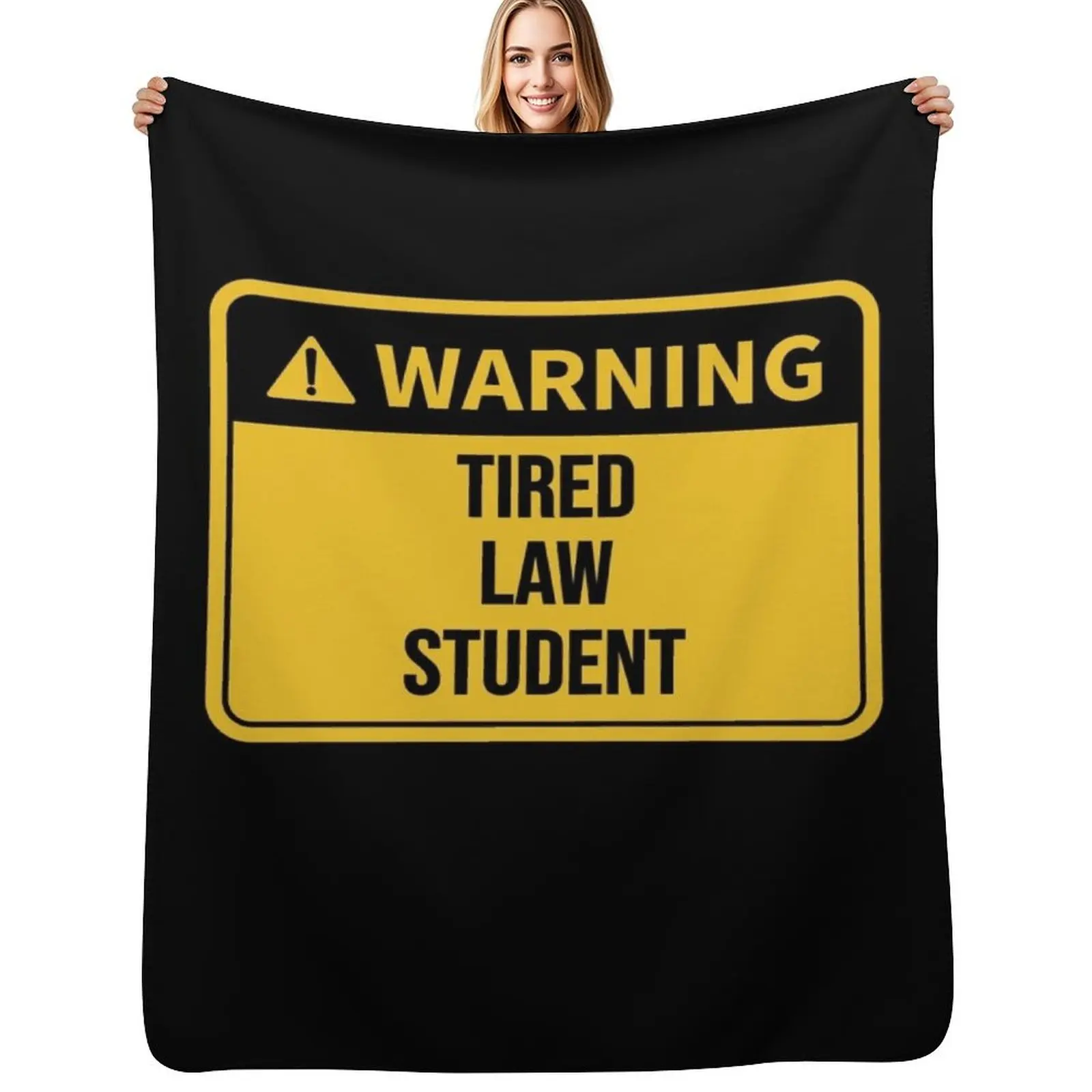 Funny Law Student Gift Idea: Tired Law Student Throw Blanket Multi Use Warm Blanket for Living Room Bedroom