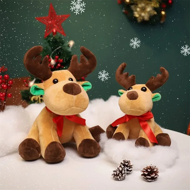 Christmas Elk Doll Plush Toys Deer Doll Atmosphere Props Christmas Eve Send Children Girl Gifts Desk Decoration Home Accessories