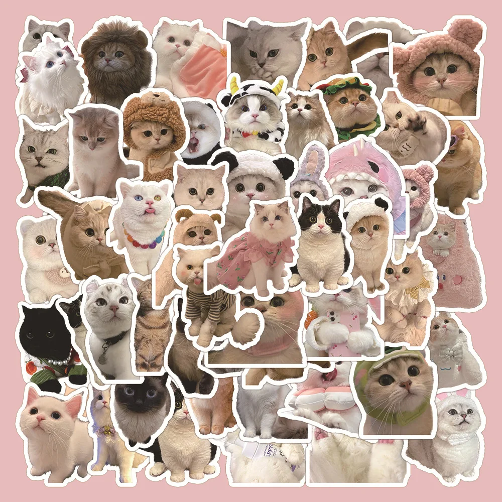 10/30/60PCS Cute Cat INS Stickers Decoration Suitcase Scrapbooking Laptop Phone Stationery Funny Kawaii Kitty Kid Sticker Gift