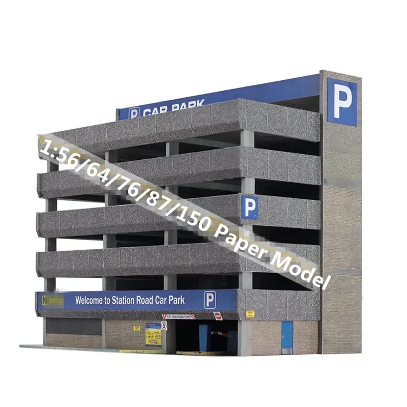 

1:87/76/56/64/150 Scale Handmade Multi-storey Car Park Model Train Sand Table Model for Paper