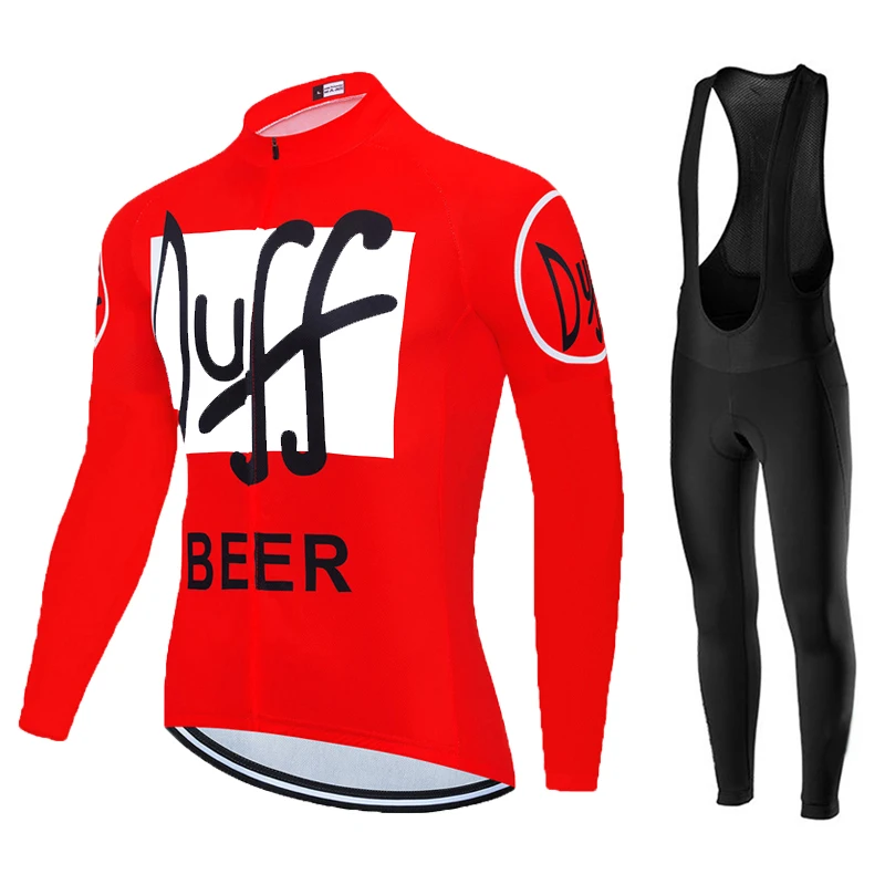 Cycling Jersey Set 2024 DUFF Men Long Sleeves Bike Suit 19D Gel Pad Pants Autumn MTB Maillot Ciclismo Clothing Bicycle Uniform