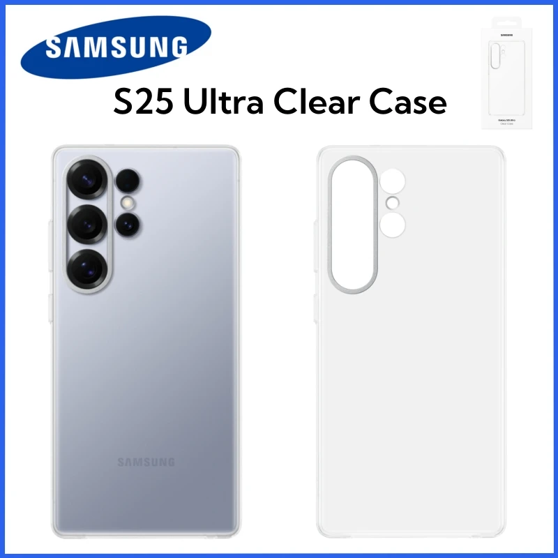 Original Samsung Galaxy S25 Ultra Clear Protective Case, Cover For Samsung S25Ultra 5G Silicone Hard Phone Cases, EF-QS938