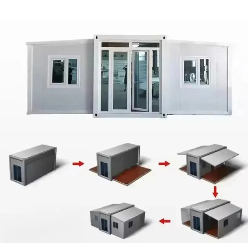 Prefabricated Sandwich Panel Expandable Living Container House Tiny Homes With Bathroom Restaurant 20FT 40 Ft Prefab Steel