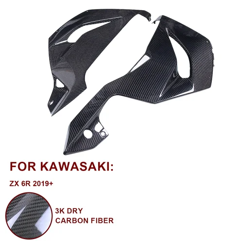 Imagen 2 del producto Para Kawasaki Ninja Zx6r 2019 + cubierta de tubo de escape de guardabarros delantero de fibra de carbono para motocicleta cubierta de tanque de combustible accesorios de motocicleta