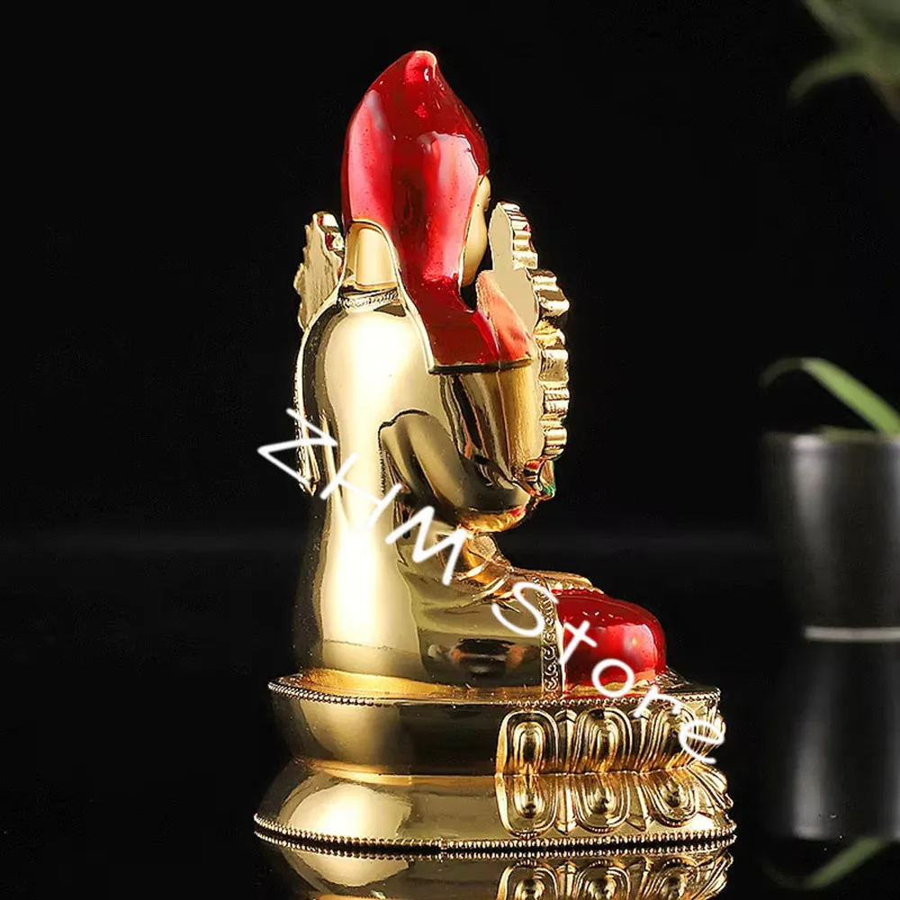 7.5cm/12cm Decorate Putting Statue,Handle Pocket Efficacious Crafts,Tranic Colored Alloy Metal Gilding Tibetan Tsongkhapa Buddha