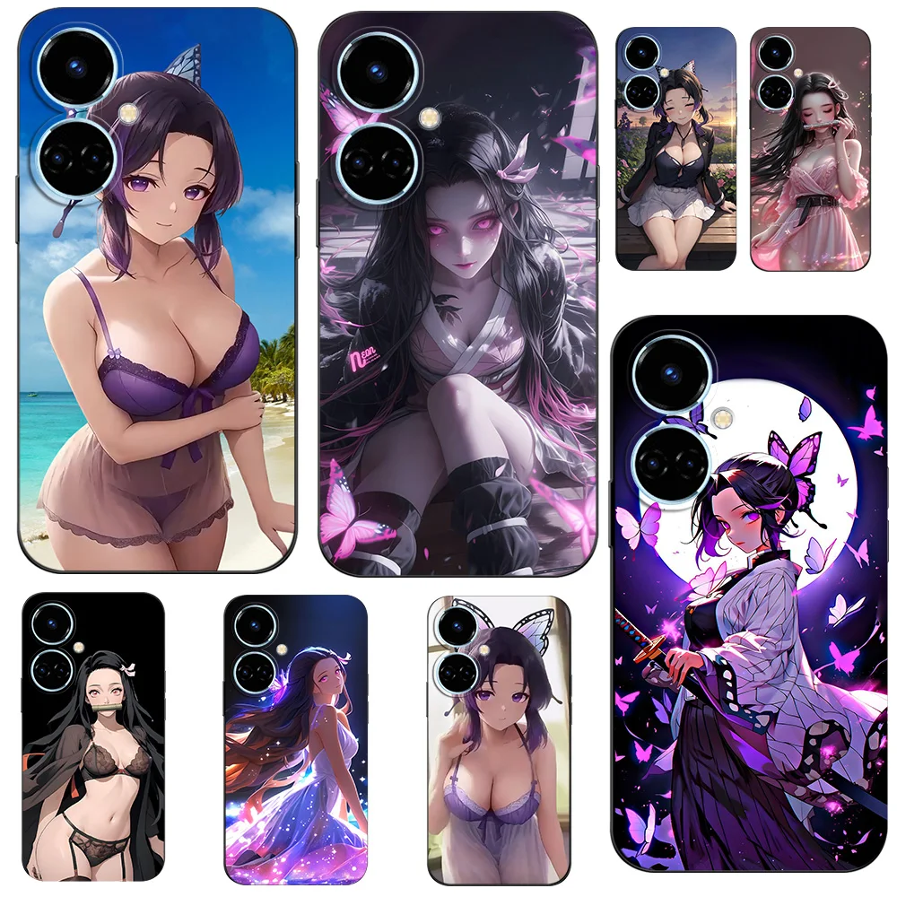 Case For Tecno Camon 19 PRO 4G Silicon Phone Back Cover Black Tpu Case Demon Slayer NezukoBikini