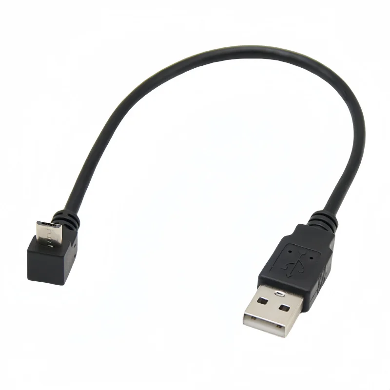 Para cima, para baixo, esquerda e direita ângulo 90 graus micro usb macho para usb macho cabo conector de carga de dados 0.5m 1m para celular tablet