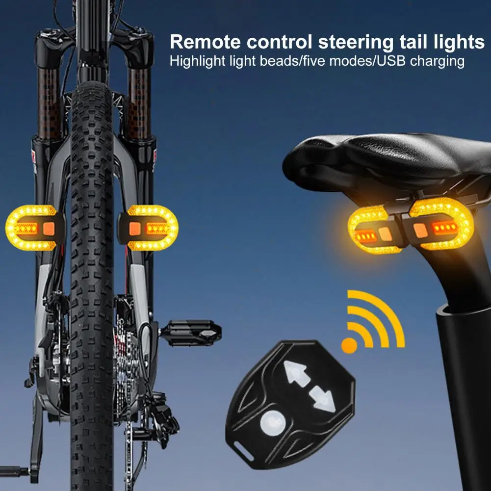 Night Lighting Detachable Remote Control Cycling Turn Signal Bicycle Accessories