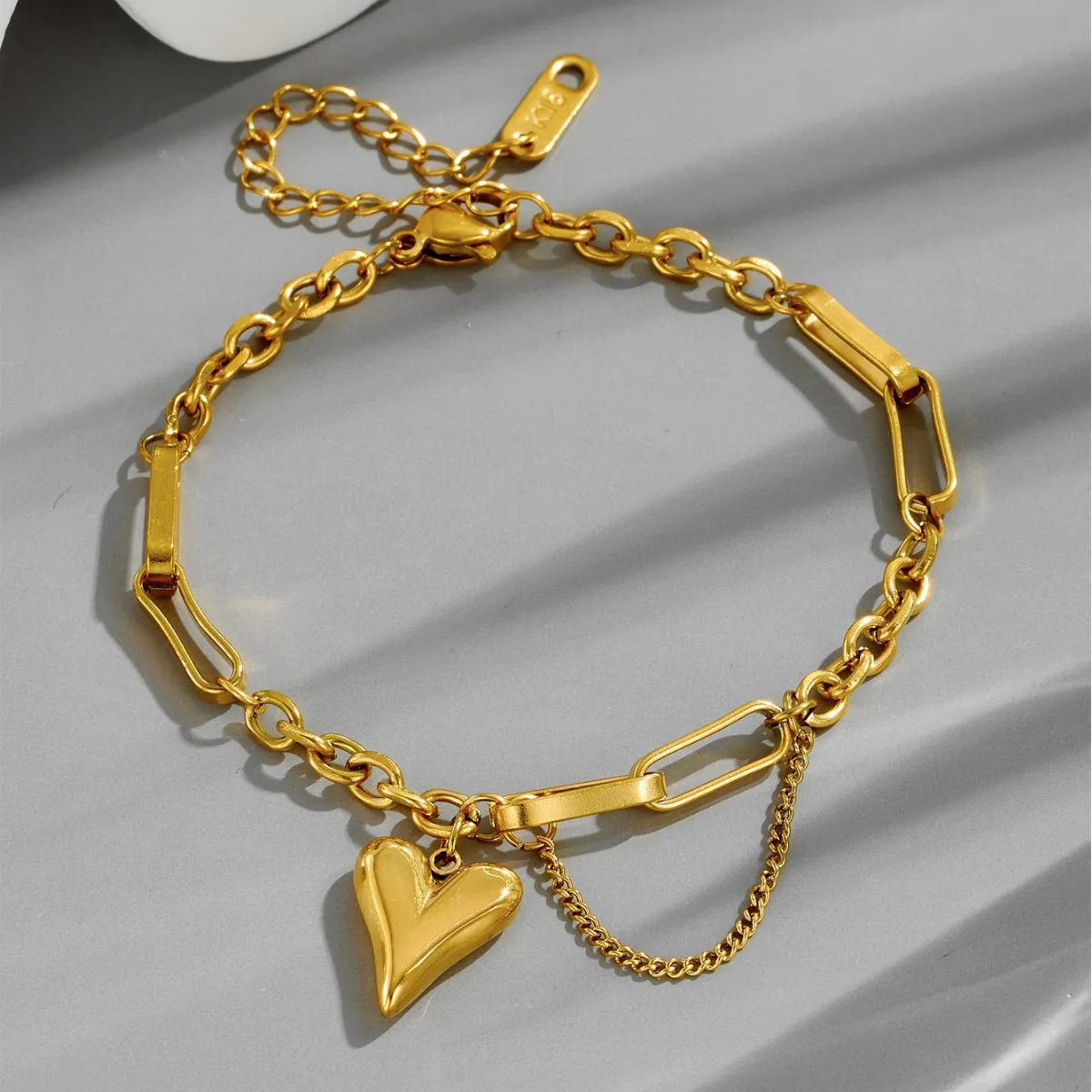 316L Stainless Steel New Fashion Upscale Jewelry Hip Hop Couple Heart Tassel Charm Chain Choker Necklaces Bracelets For Women