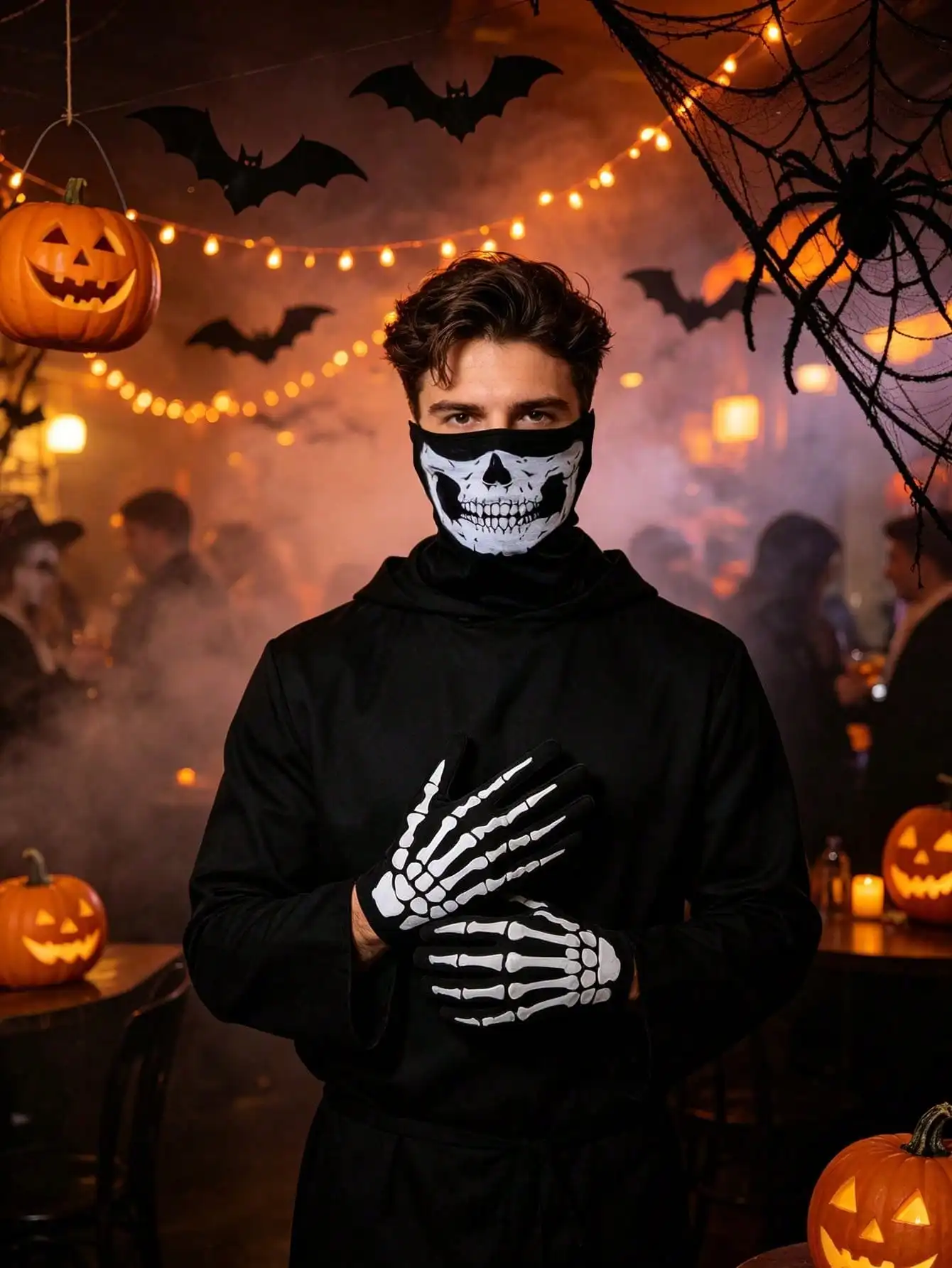 2pcs/Set Halloween Skull Claw Glove, Skull Mask, Suitable For Halloween Parties, Costume Parties, Holiday Dressing Accessories