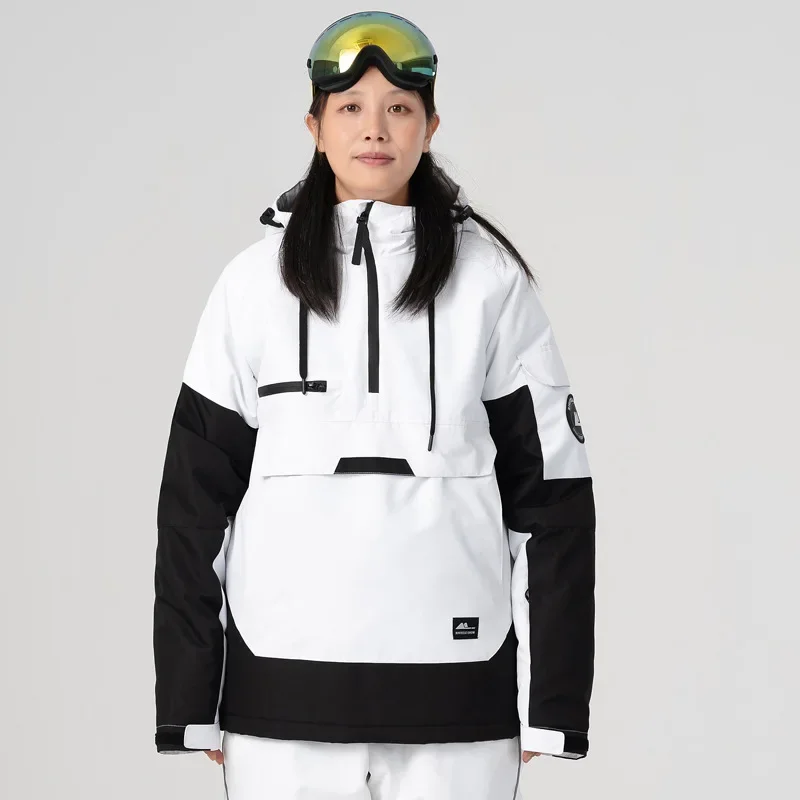 Vestes de ski à capuche imperméables et respirantes pour hommes et femmes, vêtements de snowboard, haut coupe-vent, combinaison de ski