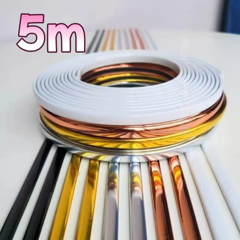 5m PVC Decoration Lines Background Wall Edge Banding Strips Tapes for Walls Ceiling Edge Strip Living Room Decoration